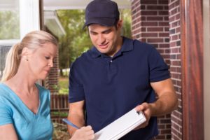 Two people discussing how to hire the right plumber