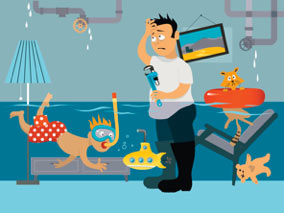 Backup sump pump installed beside the primary pump in a basement sump pit.