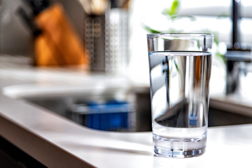 Clean glass of water for healthy hydration